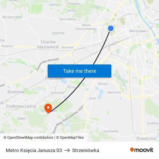 Metro Księcia Janusza 03 to Strzeniówka map