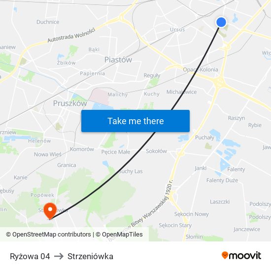 Ryżowa 04 to Strzeniówka map