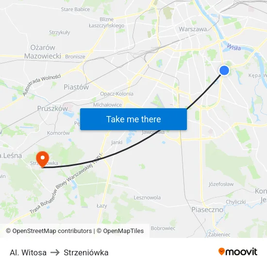 Al. Witosa to Strzeniówka map