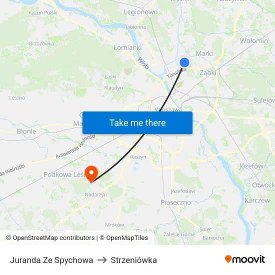 Juranda Ze Spychowa to Strzeniówka map