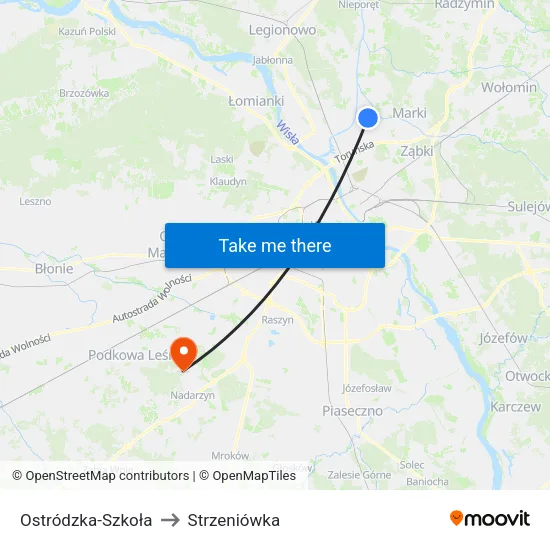 Ostródzka - Szkoła to Strzeniówka map