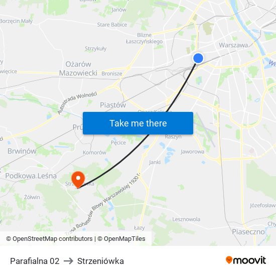 Parafialna 02 to Strzeniówka map