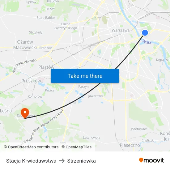 Stacja Krwiodawstwa to Strzeniówka map