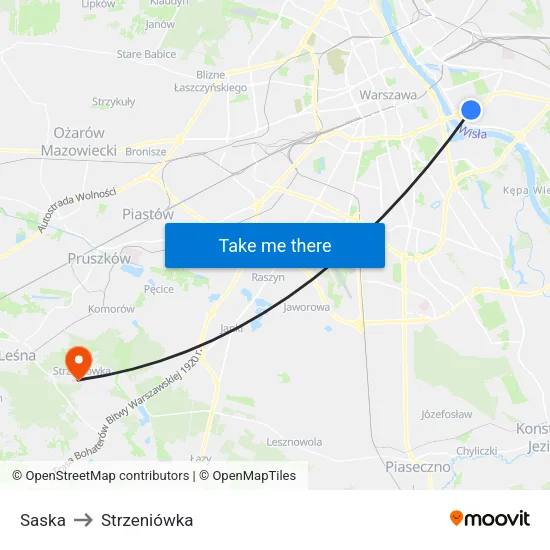 Saska to Strzeniówka map