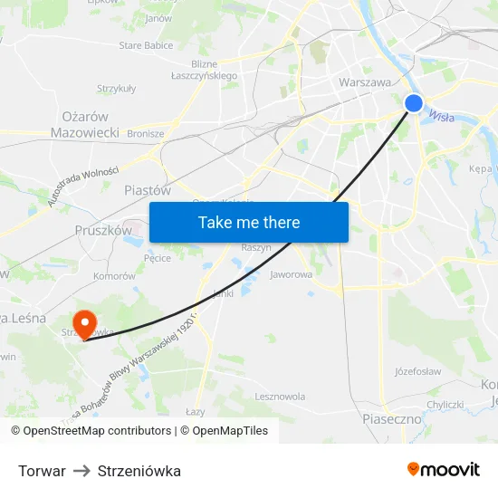 Torwar to Strzeniówka map