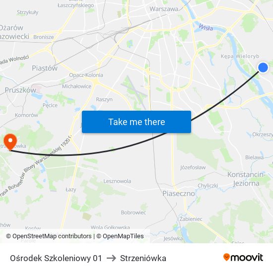 Ośrodek Szkoleniowy to Strzeniówka map