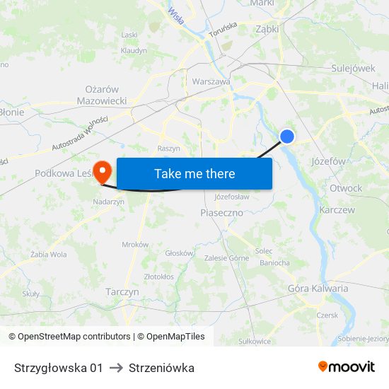 Strzygłowska 01 to Strzeniówka map