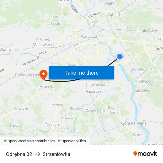 Odrębna 02 to Strzeniówka map