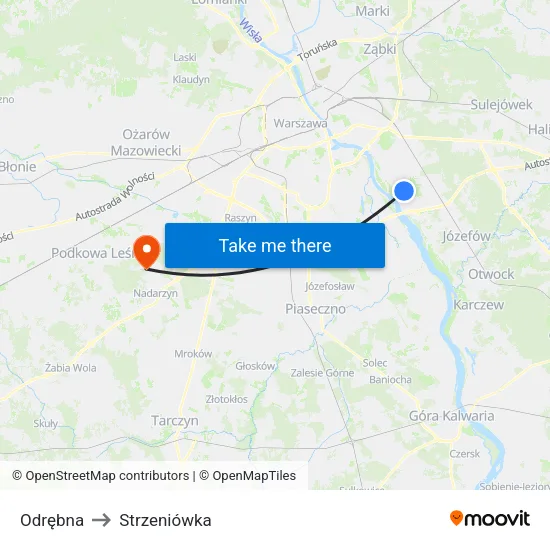 Odrębna to Strzeniówka map
