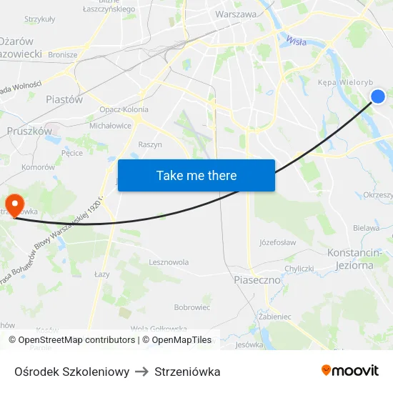 Ośrodek Szkoleniowy to Strzeniówka map