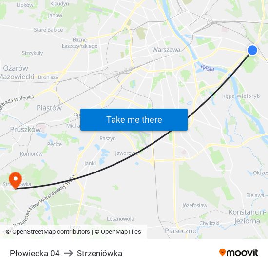 Płowiecka 04 to Strzeniówka map