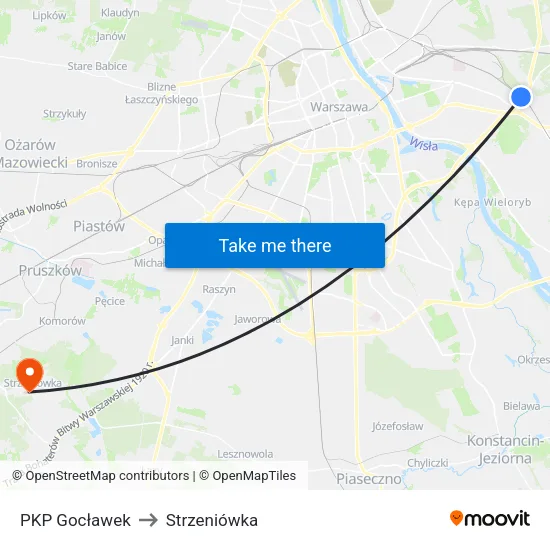 PKP Gocławek to Strzeniówka map