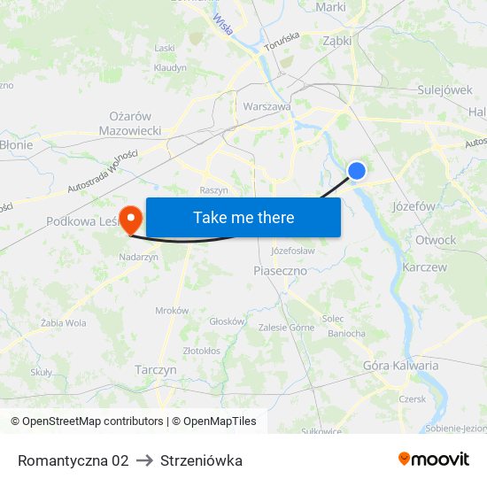 Romantyczna 02 to Strzeniówka map