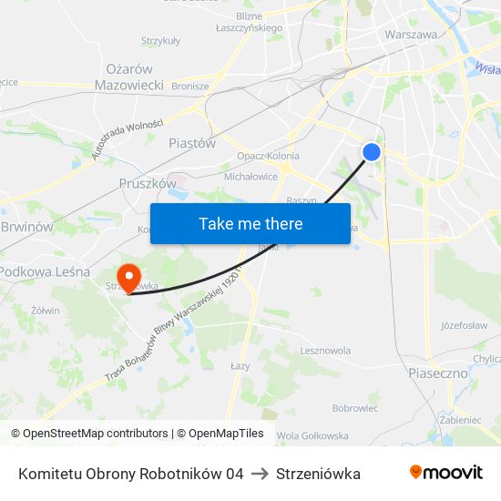 Komitetu Obrony Robotników 04 to Strzeniówka map