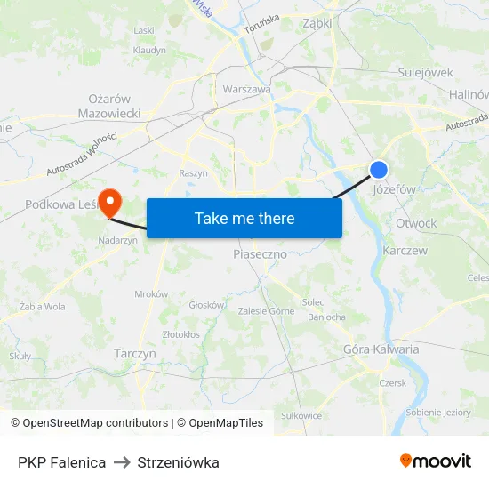 PKP Falenica to Strzeniówka map