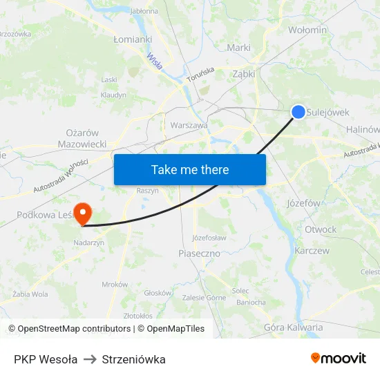 PKP Wesoła to Strzeniówka map