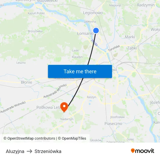 Aluzyjna to Strzeniówka map