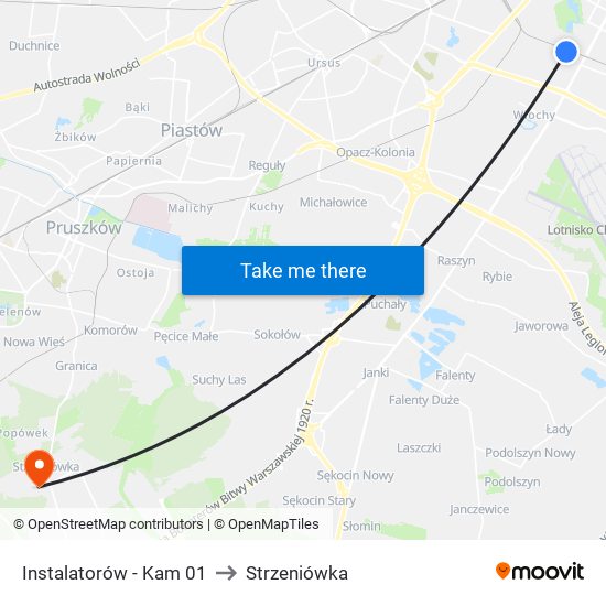 Instalatorów - Kam 01 to Strzeniówka map