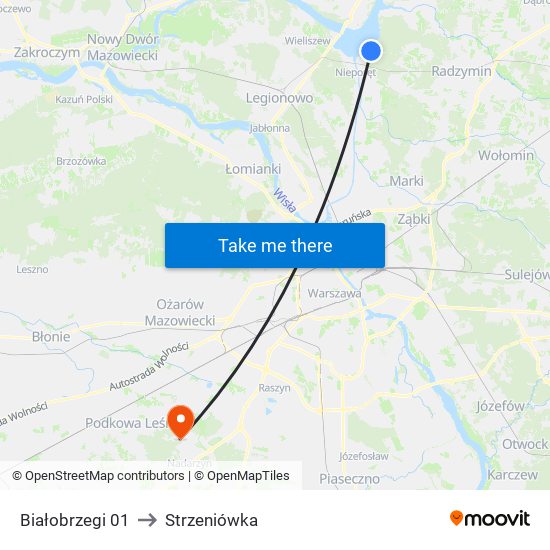 Białobrzegi 01 to Strzeniówka map