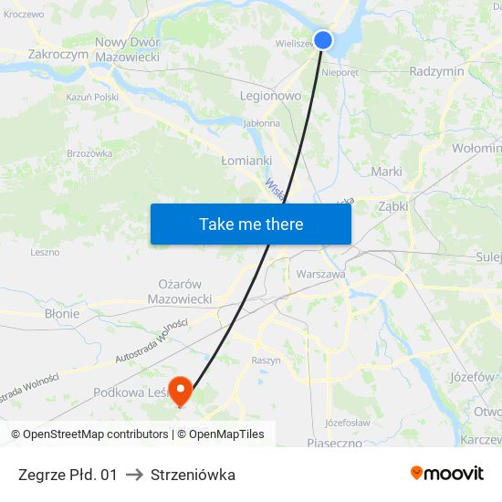 Zegrze Płd. 01 to Strzeniówka map