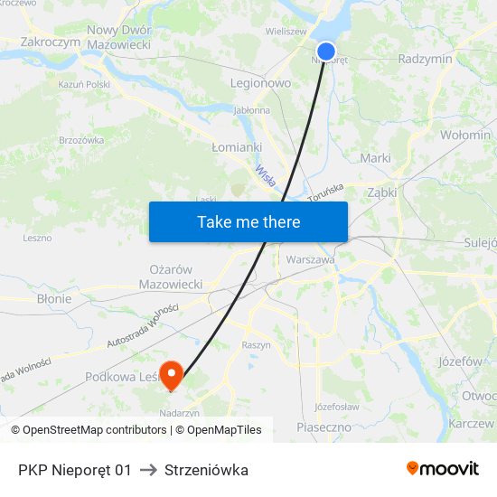 PKP Nieporęt 01 to Strzeniówka map