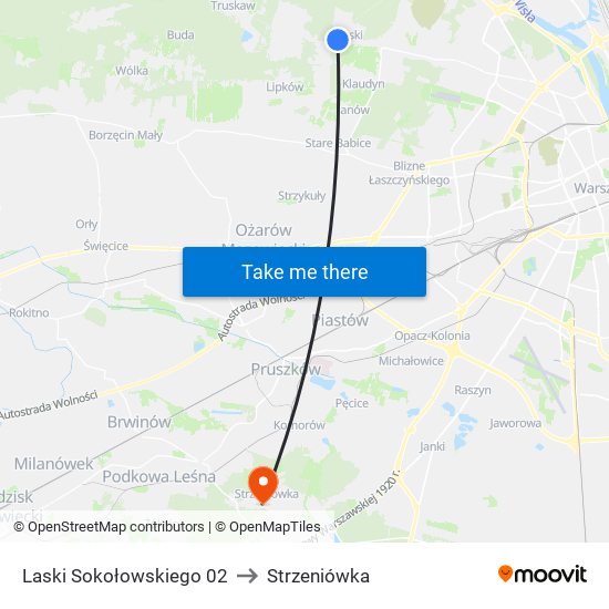 Laski Sokołowskiego 02 to Strzeniówka map