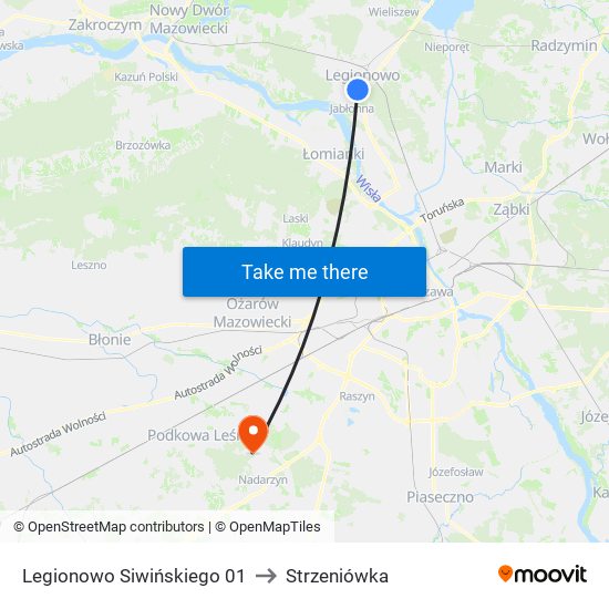 Legionowo Siwińskiego 01 to Strzeniówka map