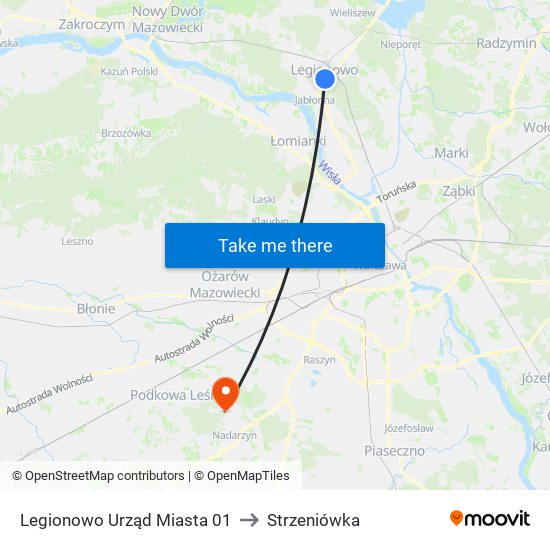 Legionowo Urząd Miasta 01 to Strzeniówka map