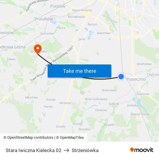 Stara Iwiczna Kielecka 02 to Strzeniówka map