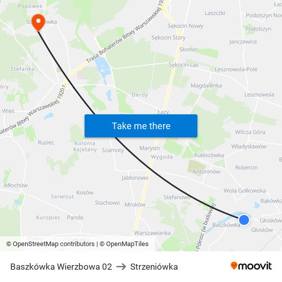 Baszkówka Wierzbowa 02 to Strzeniówka map