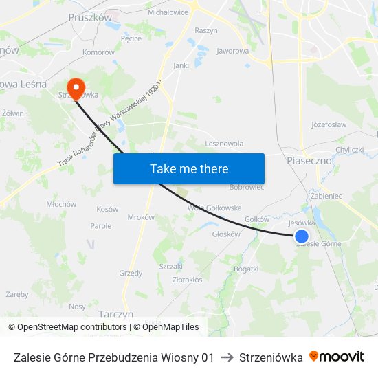 Zalesie Górne Przebudzenia Wiosny 01 to Strzeniówka map