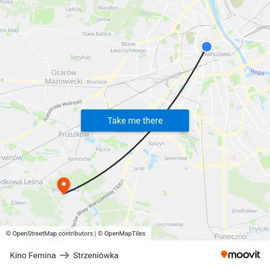 Kino Femina to Strzeniówka map