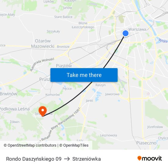 Rondo Daszyńskiego 09 to Strzeniówka map