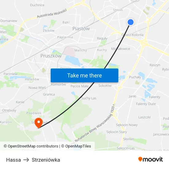 Hassa to Strzeniówka map