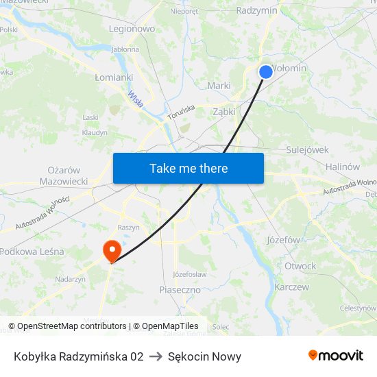 Kobyłka Radzymińska 02 to Sękocin Nowy map