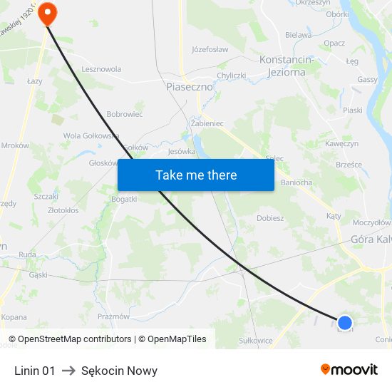 Linin 01 to Sękocin Nowy map