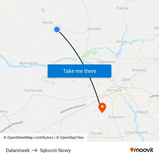 Dalanówek to Sękocin Nowy map