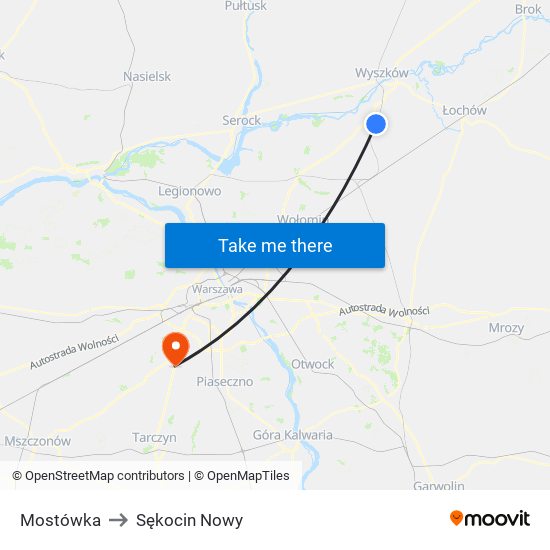 Mostówka to Sękocin Nowy map