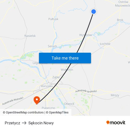 Przetycz to Sękocin Nowy map