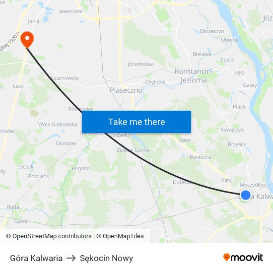 Góra Kalwaria to Sękocin Nowy map