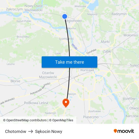 Chotomów to Sękocin Nowy map