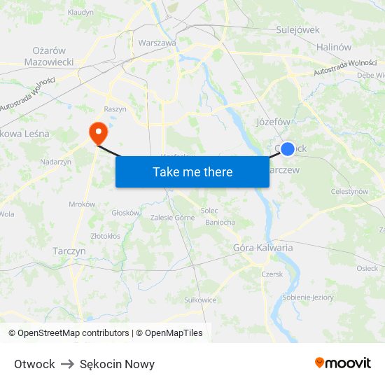 Otwock to Sękocin Nowy map