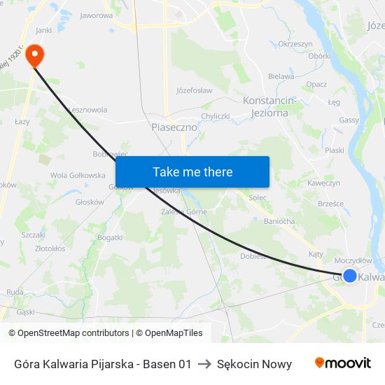 Góra Kalwaria Pijarska - Basen 01 to Sękocin Nowy map