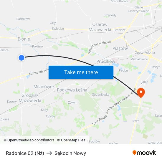 Radonice 02 (Nż) to Sękocin Nowy map