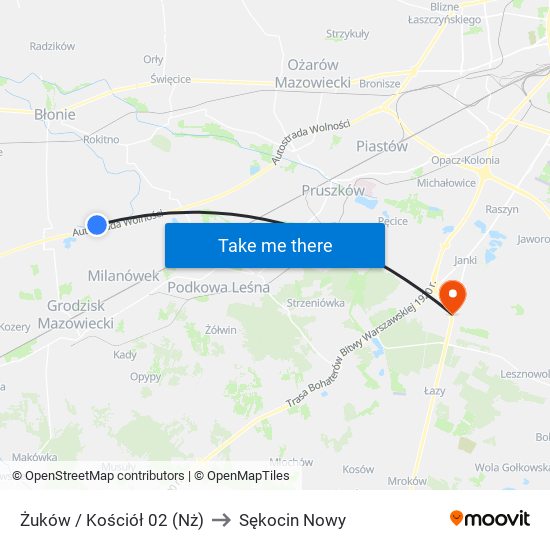 Żuków / Kościół 02 (Nż) to Sękocin Nowy map