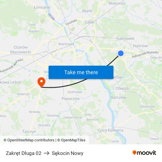 Zakręt Długa 02 to Sękocin Nowy map