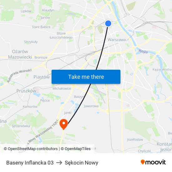 Baseny Inflancka to Sękocin Nowy map