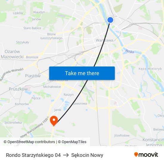 Rondo Starzyńskiego 04 to Sękocin Nowy map