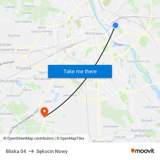 Bliska 04 to Sękocin Nowy map