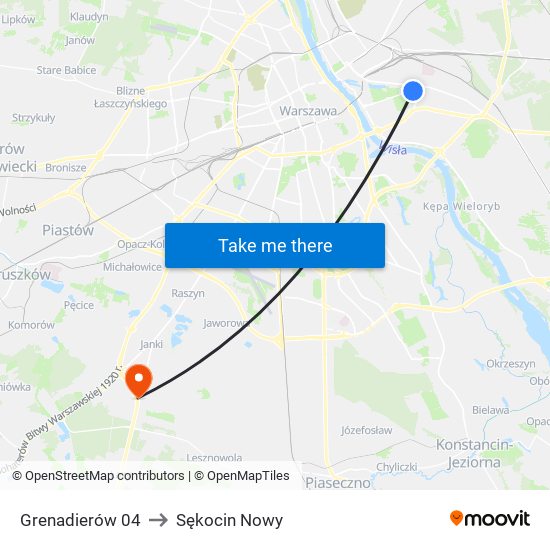 Grenadierów 04 to Sękocin Nowy map